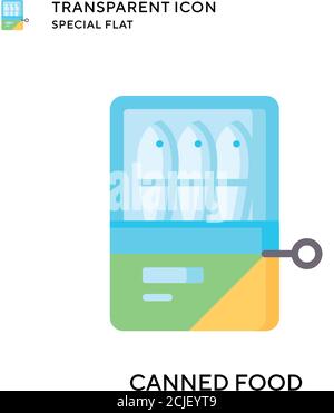 Canned food vector icon. Flat style illustration. EPS 10 vector. Stock Vector