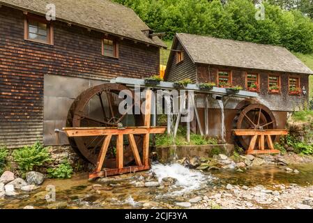 Hexenlochmühle (Hexenloch Mill), traditional water mill in the Black Forest, Furtwangen, Baden-Wuerttemberg, Germany Stock Photo