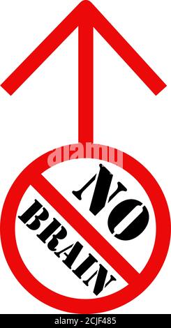 No Brain stop sign logo for app Stock Vector