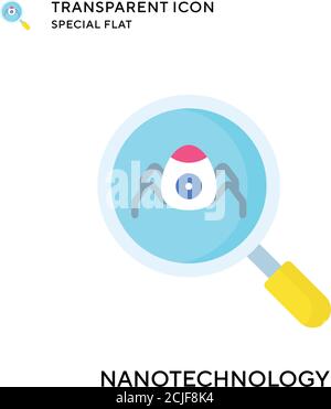 Nanotechnology vector icon. Flat style illustration. EPS 10 vector. Stock Vector