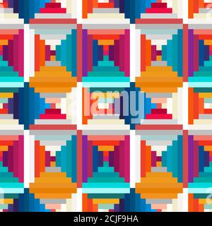 Striped rhombus geometric seamless pattern. Abstract background. Stock Vector