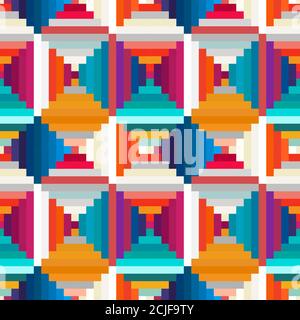 Striped rhombus geometric seamless pattern. Abstract background. Stock Vector