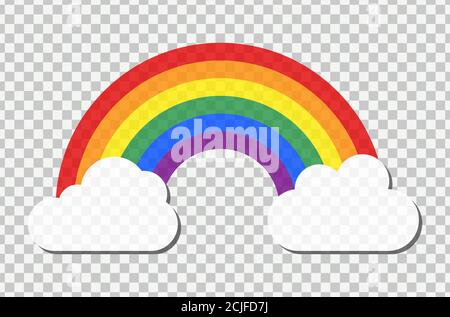 Rainbow decorative icon vector, isolated on background. Colorful graphic design illustration . Stock Vector