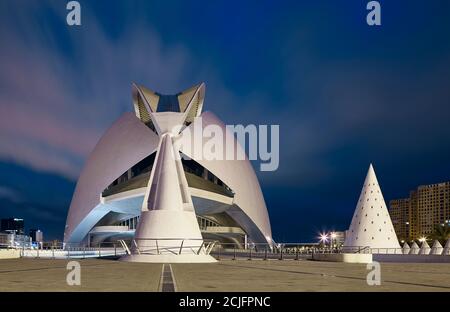 Palau de les Arts Reina Sofia by architect Santiago Calatrava, Valncia, Spain. Stock Photo