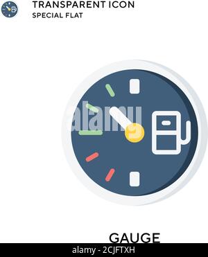 Gauge vector icon. Flat style illustration. EPS 10 vector. Stock Vector
