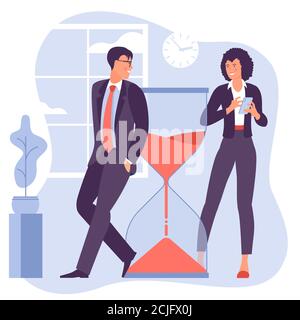 Time management vector concept. Stock Vector