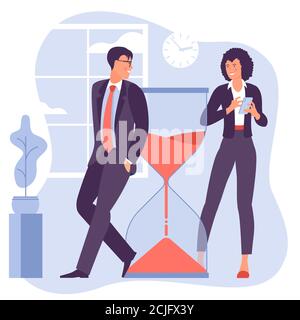 Time management vector concept. Stock Vector
