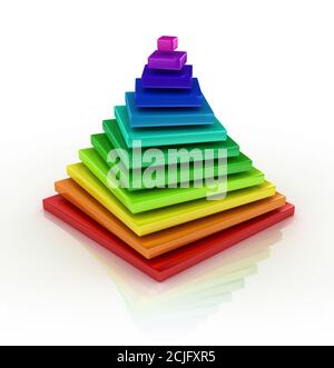 abstract colorful pyramid 3d rendering Stock Photo