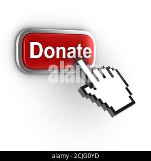 donate button on white background Stock Photo