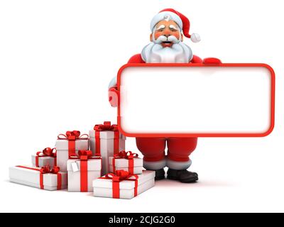 Illustration of Santa Claus Holding a Blank Board for List of Nice ...