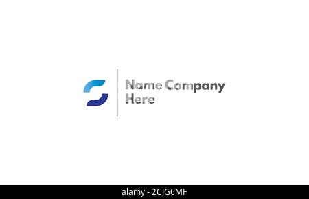 Vector logo design on which the abstract image of the letter S in the form of two brackets. Stock Vector