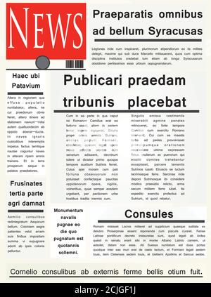 Newspaper template. vector illustration Stock Vector