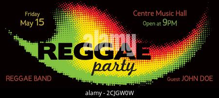 Template for Reggae Party flyer or ticket. Vector graphics. CMYK colors Stock Vector