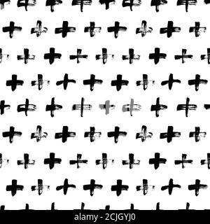 Black crosses vector seamless pattern. Stock Vector