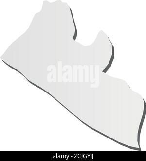 3d map of Liberia. Silhouette of map of Liberia vector illustration ...