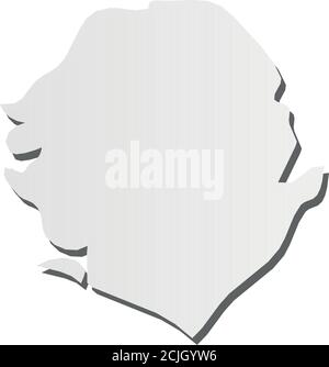 Sierra Leone - solid black silhouette map of country area. Simple flat ...