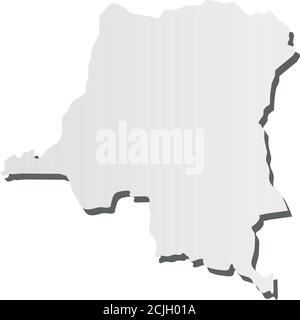 3d map of Congo. Silhouette of Congo map vector illustration Stock ...