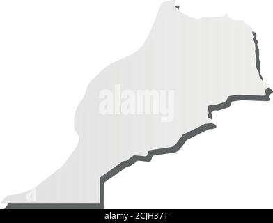 Morocco - solid black outline border map of country area. Simple flat ...