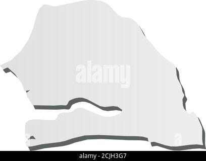 Senegal - solid black outline border map of country area. Simple flat ...