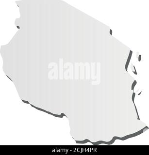 3d map of Tanzania. Silhouette of Tanzania map vector illustration ...