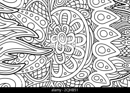 Coloring book page with linear pattern spiral Vector Image