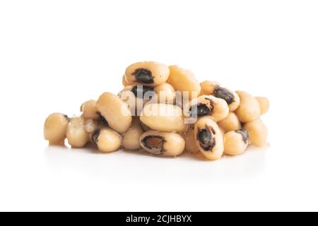 Marinated black eyed beans isolated on white background. Stock Photo