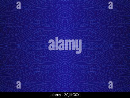 Dark blue background with beautiful abstract seamless pattern Stock Vector