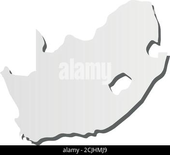 South Africa - solid black outline border map of country area. Simple ...