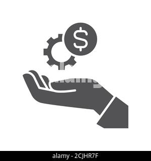 Funding sources black glyph icon. Pictogram for web page, mobile app, promo. UI UX GUI design element. Stock Vector
