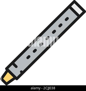 Flute, sopilka, clarinet, bassoon color line icon. Stock Vector
