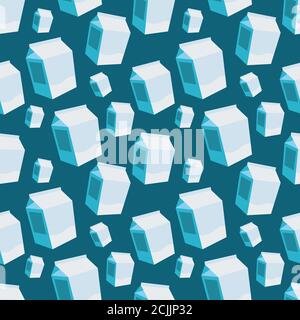 milk paper pack seamless pattern vector illustration background Stock Vector