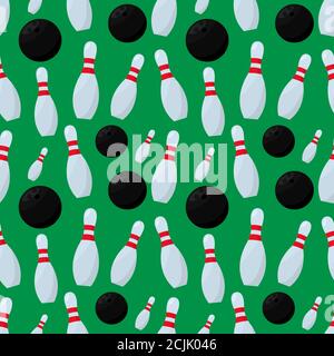 bowling sport seamless pattern vector illustration background Stock Vector