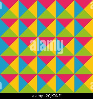 colorful triangle forming a rectangle geometry shape seamless pattern vector illustration abstract background Stock Vector