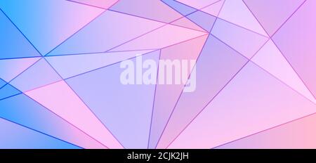 Abstract blue and pink gradient polygonal pattern background and texture. Low poly mosiac triangle shapes in random design. Vector illustration Stock Vector