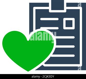Love profile, donation colored icon. Clipboard with heart, charity, help, like symbol Stock Vector