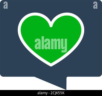 Love message colored icon. Heart in speech bubble, like, feedback symbol Stock Vector