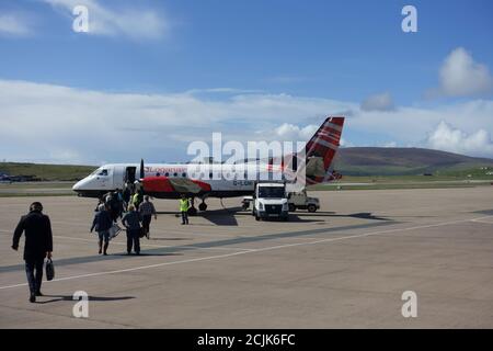 Sumburgh Airport, Shetland Islands, Scotland, UK Stock Photo