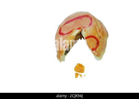 Chinese cake filled mushed winter melon and salty egg cut for pieces on white background Stock Photo