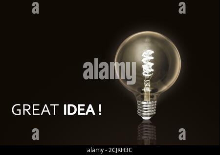 Great idea , light bulb concept solution Stock Photo