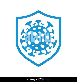 A shield of quarantine symbol for virus spread in vector format Stock Vector