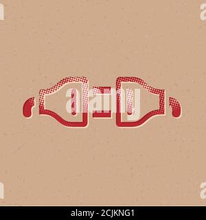 Electric plug icon in halftone style. Grunge background vector ...