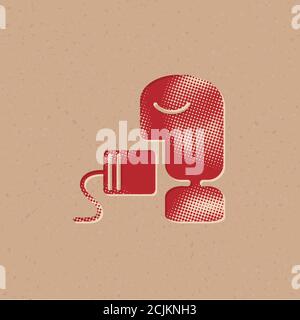 Can phone icon in halftone style. Grunge background vector illustration. Stock Vector
