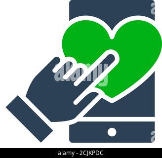 Person likes social network colored icon. Rate app on phone, feedback, rating symbol Stock Vector