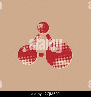 Connected dots icon in halftone style. Grunge background vector illustration. Stock Vector