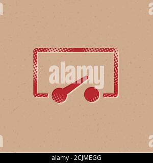Electric switch diagram icon in halftone style. Grunge background vector illustration. Stock Vector