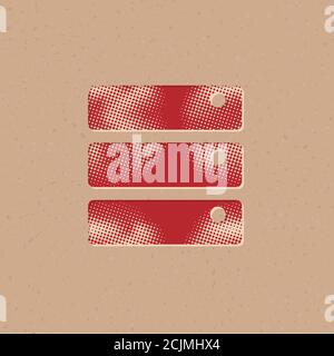 Database icon in halftone style. Grunge background vector illustration ...