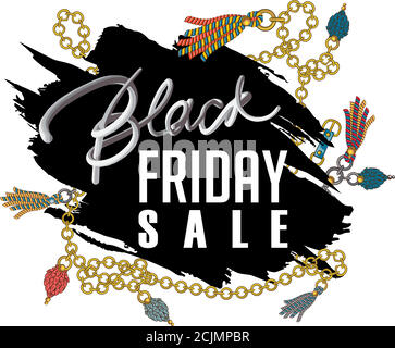 Black Friday Sale set of posters or flyers design with balloons and confetti. Vector illustration. Place for text. Stock Vector