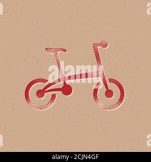 Bicycle icon in halftone style. Grunge background vector illustration. Stock Vector