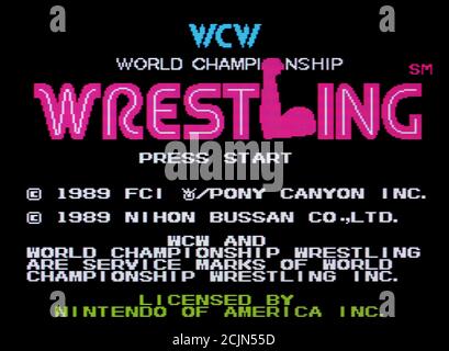 WCW World Championship Wrestling - Nintendo Entertainment System - NES Videogame - Editorial use only Stock Photo