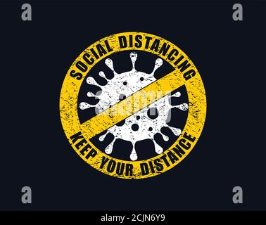 stop the spread of germs with social distancing vector illustration ...